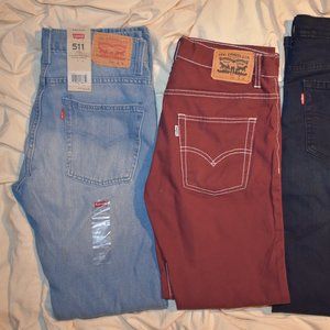 Lot of 4 Levis Jeans style 511 and 502